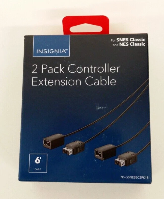 Insignia 2-Pack Extension Cable 4 Nintendo NES SNES Mini - Image 3 of 4