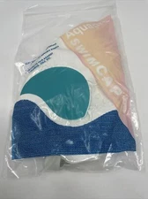 Vintage AquaPro Rubber Swim Cap White Monkeys Lion Textured Pattern Retro Childs