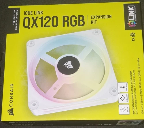 iCUE LINK QX120 RGB 120mm PWM PC Fan Expansion Kit - White