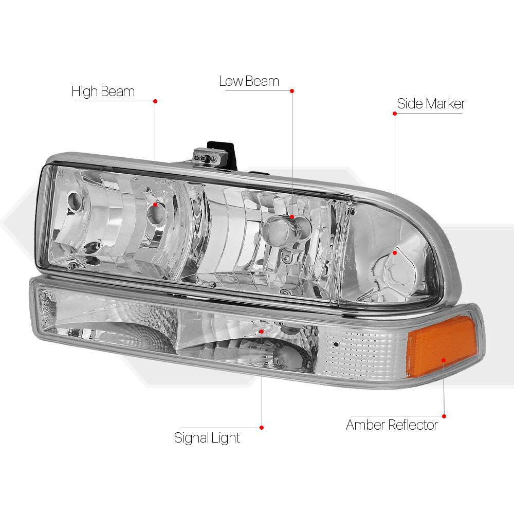 Fit For 98-04 Chevy S10 Blazer Chrome/amber Corner Headl Cch Indicado En Descripción