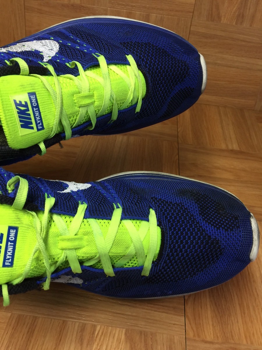 RARE🔥 Nike Flyknit Lunar One Game Royal Volt Sz 13 Men's Shoes