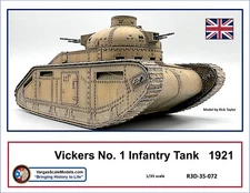 1/35  British Vickers No.1  Infantry Tank 1921 3D Resin Kit VSC, Takom, Meng