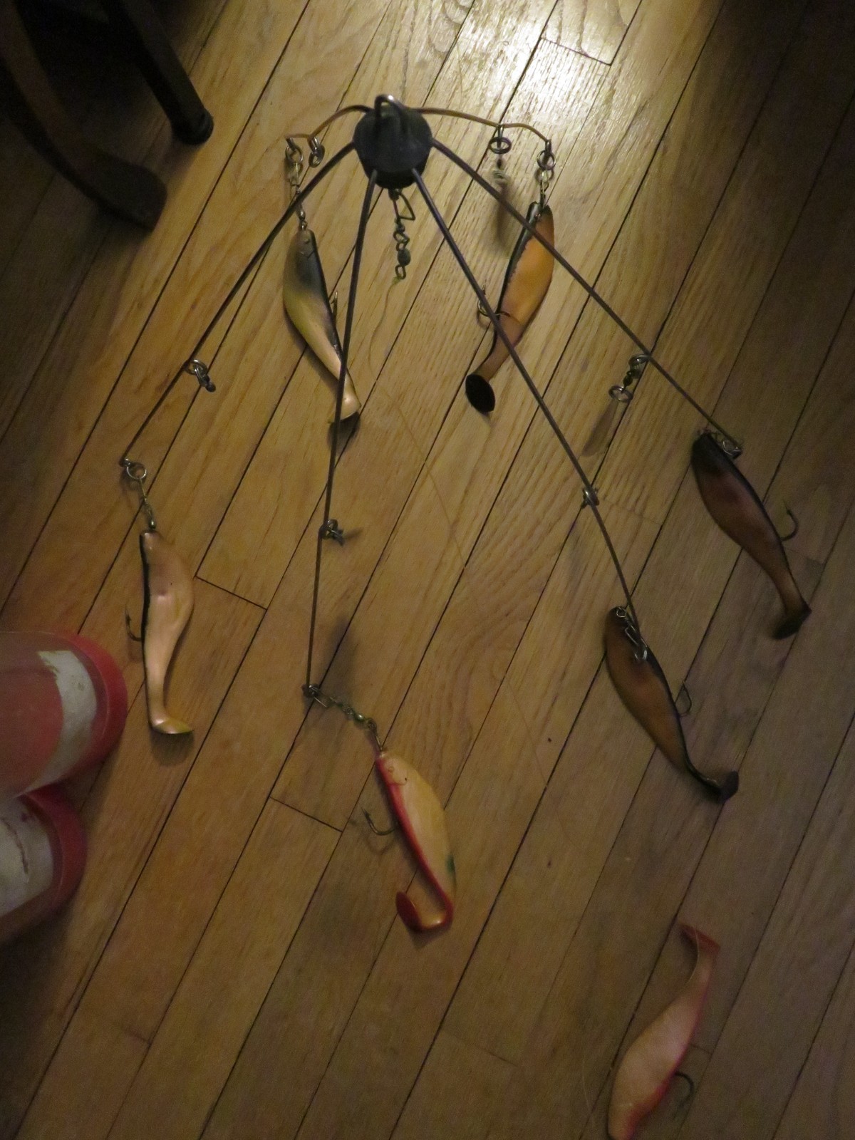 Trolling 6 Arm 6" Shad Umbrella Rig with main teaser & 3 silver spoons= BIG FISH - Image 2