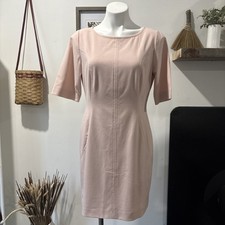 Tahari Arthur S. Levine Blush Pink Dress Lined Women's Size 8 Petite w/ Pockets