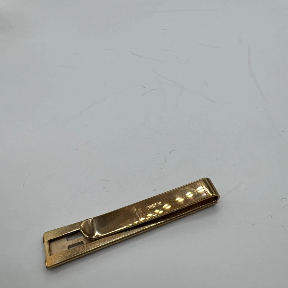 HLH Monograma Inicial Letra De Colección SWANK GRANDE Barra de Corbata Clip Dinero Antiguo Tono Dorado Foto 4 de 4
