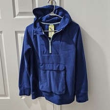 Boys All in Motion Blue Microfleece Pullover Hoodie Sweatshirt XL 14 Shelf5 