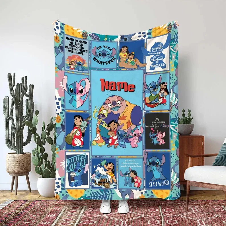 Personalized Disney Lilo And Stitch Quote Fleece Blanket