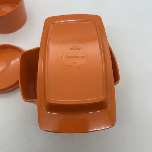 Butter Dish & Sugar Bowl Orange Melmac Bessemer Australia Retro - Picture 3 of 14