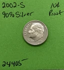 2002-S Roosevelt Dime 10c Gem DCam Proof 90% Silver