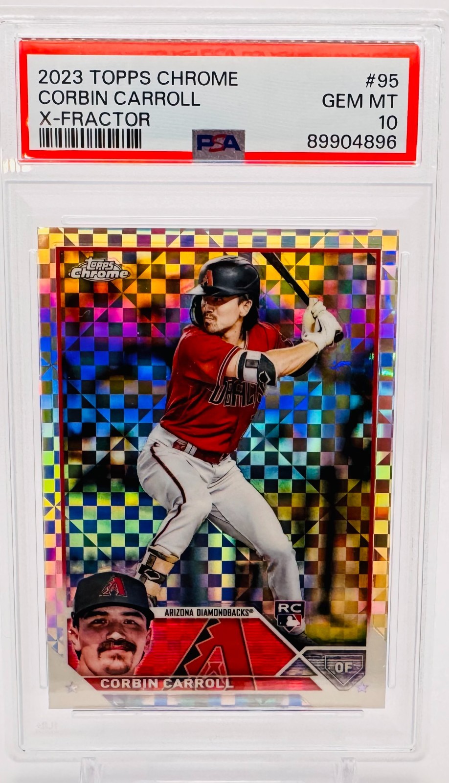 2023 Topps Chrome - X-Fractor #95 Corbin Carroll (RC) PSA 10
