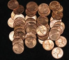 1958-P Lincoln Wheat Cent ROLL *Full 50 Coin BU UNCIRCULATED, as pictured.