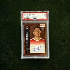 2022-23 Topps Merlin Heritage Benfica RC Enzo Fernandez Auto Orange /10 PSA 9