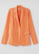 J. Jill Love Summer Linen Blazer Jacket Apricot Orange XL 2 Button VNeck NWT