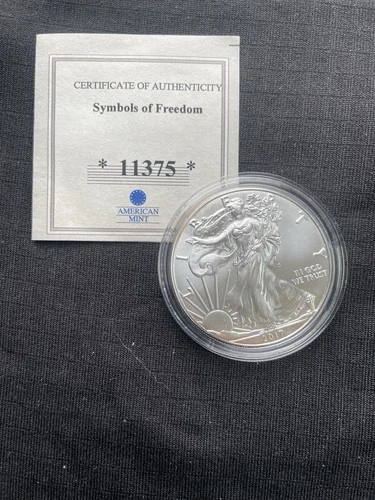 2017 American Silver Eagle 1 oz .999 Fine Silver BU w/COA