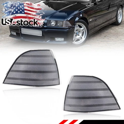 2X Euro Clear Lens Corner Signal Lights For 1992-1999 BMW E36 3 Series Coupe
