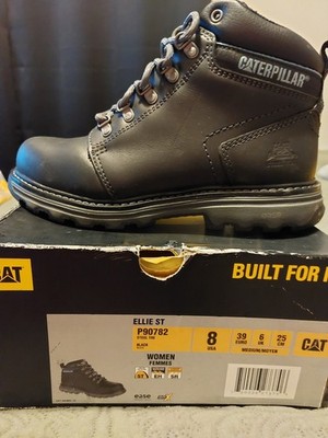Caterpillar Ellie  Steel Toe  Work Boots Mens 5 5 Women's 8 M Black P90782