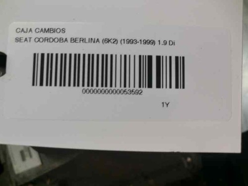 CHC GEARBOX / 24887 / 53592 FOR SEAT CORDOBA BERLINA 6K2 1.9 DIESEL 1Y - Picture 3 of 5