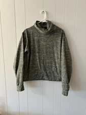 AVIA Large Top Green Long Sleeve With Zippered Pockets Activewear Fleece B5