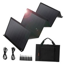 Portable Solar Panel   Foldable Solar Panels with 5V USB and 18V DC for 60W
