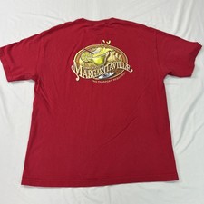 VTG Jimmy Buffett Margaritaville Shirt Mens XL Red Double Sided Margarita FLAWS