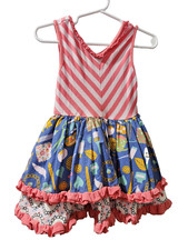 Matilda Jane girls 2 Work of Heart tank dress. Pink, white, blue