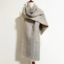 NEW Pipe & Row Striped Woven Blanket Scarf Shawl Wrap Gray Pink One Size