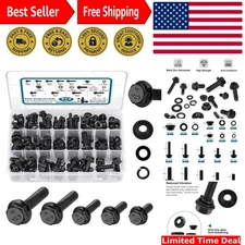 Metric Flange Hex Bolts and Nuts Assortment, 272Pcs, Alloy Steel - Complete Set