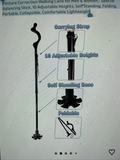 Folding Adjustable Walking Stick Cane 4 Head Pivoting Trusty Base Posture Cane