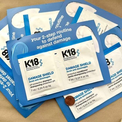 K18 Damage Shield Shampoo + Conditioner Sachet Duo   5 Pack   New