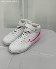 Fila F-13 High Top Sneakers White, Pink And Green Athletic Shoe Women 9