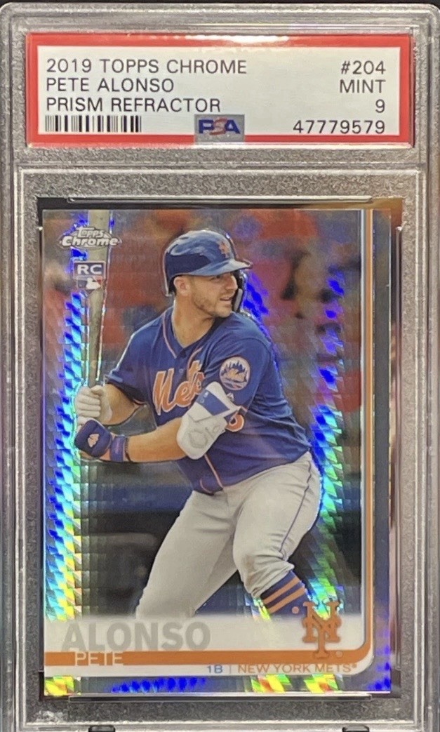 Pete Alonso PSA 9 2019 Topps Chrome Prism Refractor Rookie #204 New York Mets