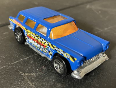 MINT Blue Crash Dummies 1955 Chevrolet Nomad Wagon - Hot Wheels 1:64 Diecast