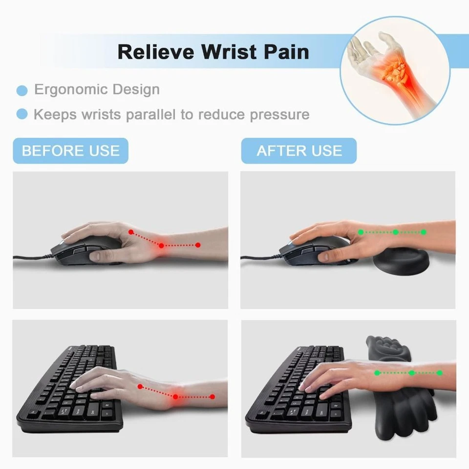 Memory Foam Mouse Wrist Rest Set Keyboard Palm Rest  for Office and Gaming - Image 3 of 4