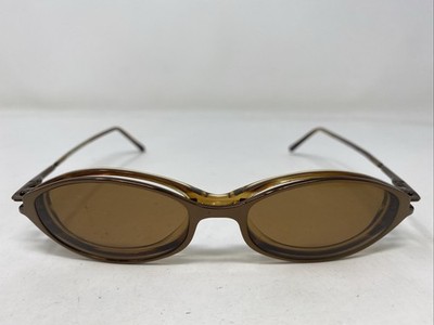 Innovative IAE208 HAZEL 48-17-140 Brown Crystal Eyeglasses Frame w/ Clip-on !O69