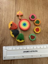Eraser Collection Split Down - Vintage Set of 9 Colourful Erasers
