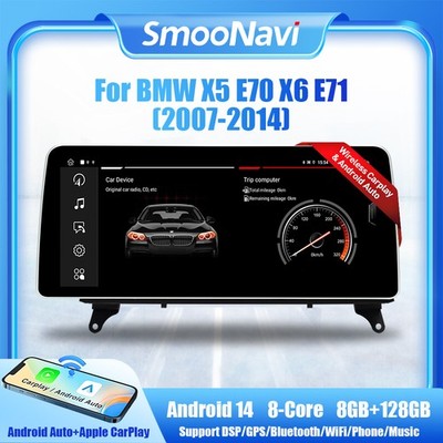12.3'' Carplay Car Stereo Navi GPS 128GB DAB BT Linkup For BMW X5 E70 X6 E71 CIC