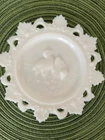 Vintage Westmoreland Milk Glass Lace Edge Two Chicks Plate 7" Exc Cond So Sweet