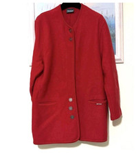 Geiger Collection Austria Red Boiled Wool Jacket Women Size: 40
