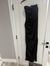 House of CB Adrienne Black Solid Strapless Ruched Maxi Dress Sleeveless XS