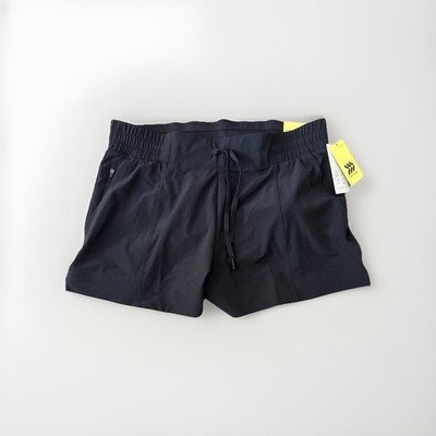 All in Motion Black Mid Rise Woven Shorts Quick Dry UPF 50 4 Women s Large New