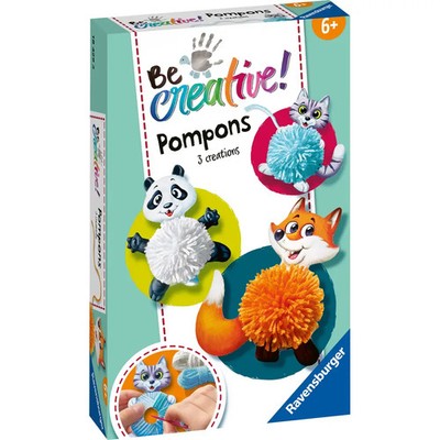 Ravensburger 18429 Be Creative Pompon-Tiere, DIY für Kinder ab 6 Jahren