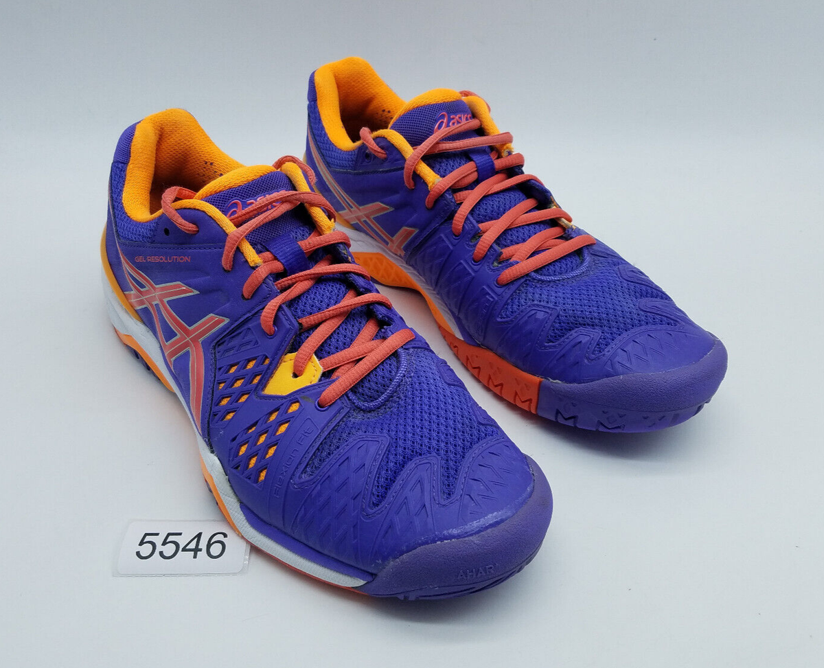 Asics Gel Resolution 6 Women's Tennis Shoes Size 10 Purple Orange