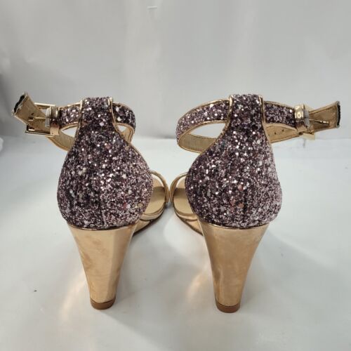 Didifu Women's 3 in Wedges Shoes Rose Gold Glitter Size 7 - Picture 4 of 12