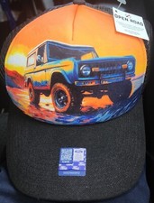 Ford Bronco Official Men's Graphic Curved Brim Washed Cotton Adjustable Hats Cap
