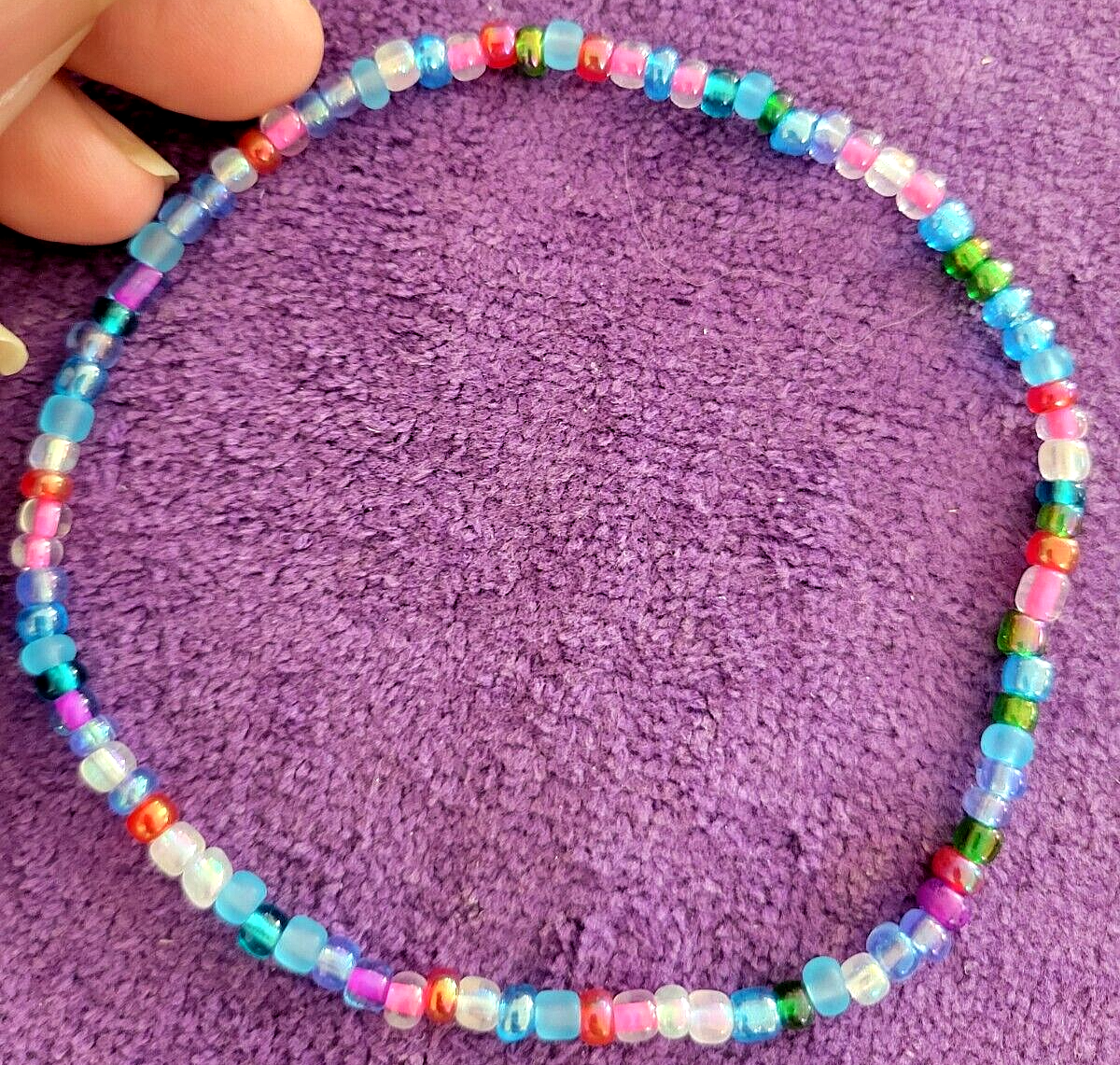 Turquoise Berry Breeze Glass Bead Anklet - Unique 9.5 Inch Boho Style-image