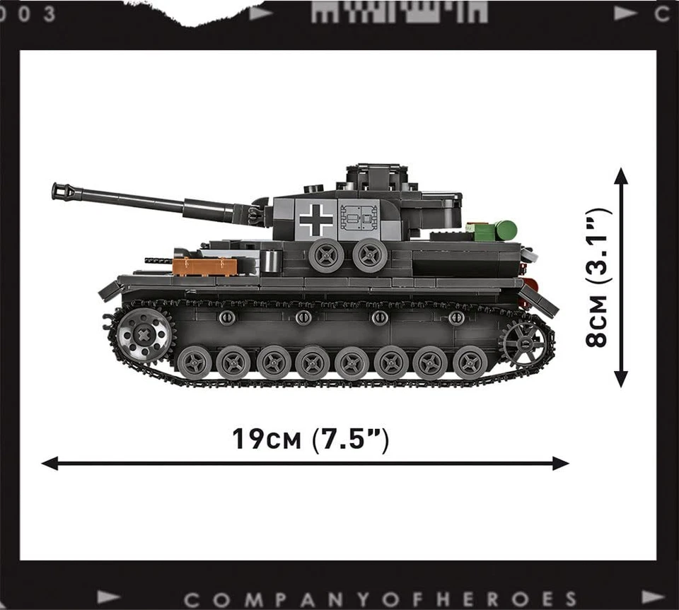COBI Company of Heroes 3 Panzer IV Ausf. G.Tank Building Block Model Set # 3045 - Image 3 of 4
