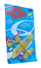 Pikit Toys STUNT FLYER Yellow Vintage 1980's Pocket Money Toys Made in Hong Kong