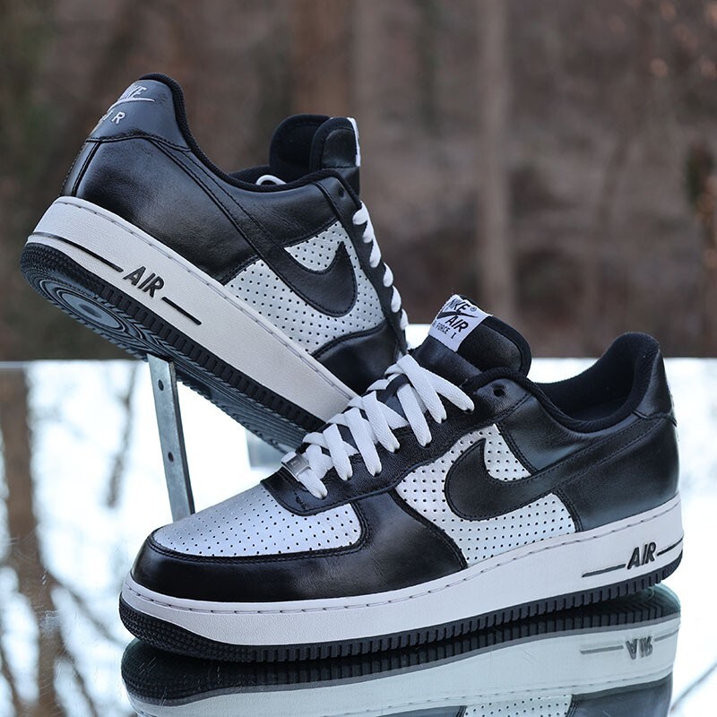 Nike Air Force 1 Low Metallic Silver Men's Size 12 Black Custom