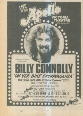 ANEW17 WERBUNG 7X5 BILLY CONNOLLY LIVE BEIM APOLLO THEATER KONZERT 1978