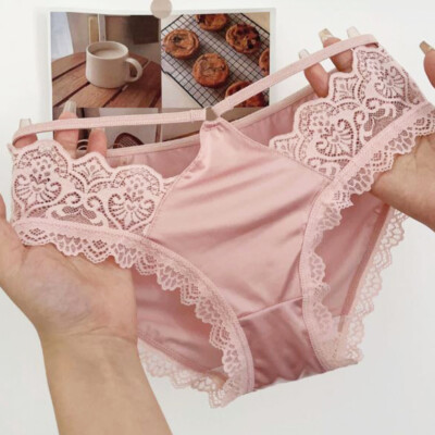 5 Pack Lot Sexy Womens Satin Panties Brief Undies Lace String Bikinis Lingeries